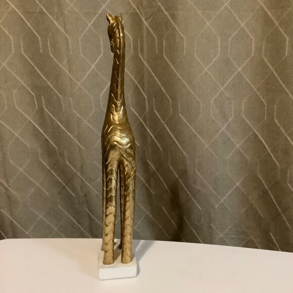 Gold Abstract Giraffe Decorative Wood Statue Figurine 16” Modern Art Sculpture - Picture 3 of 4